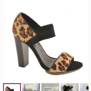 BCBGMaxAzria Leopard Print Black Block Heels
